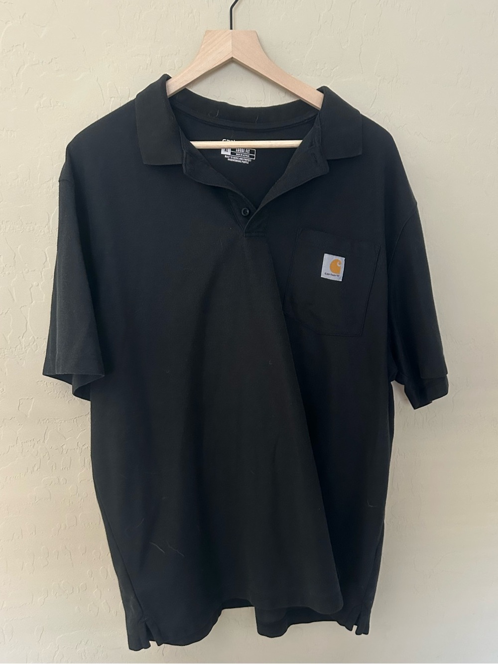 Carhartt Men’s Black Pocket Polo Shirt XL